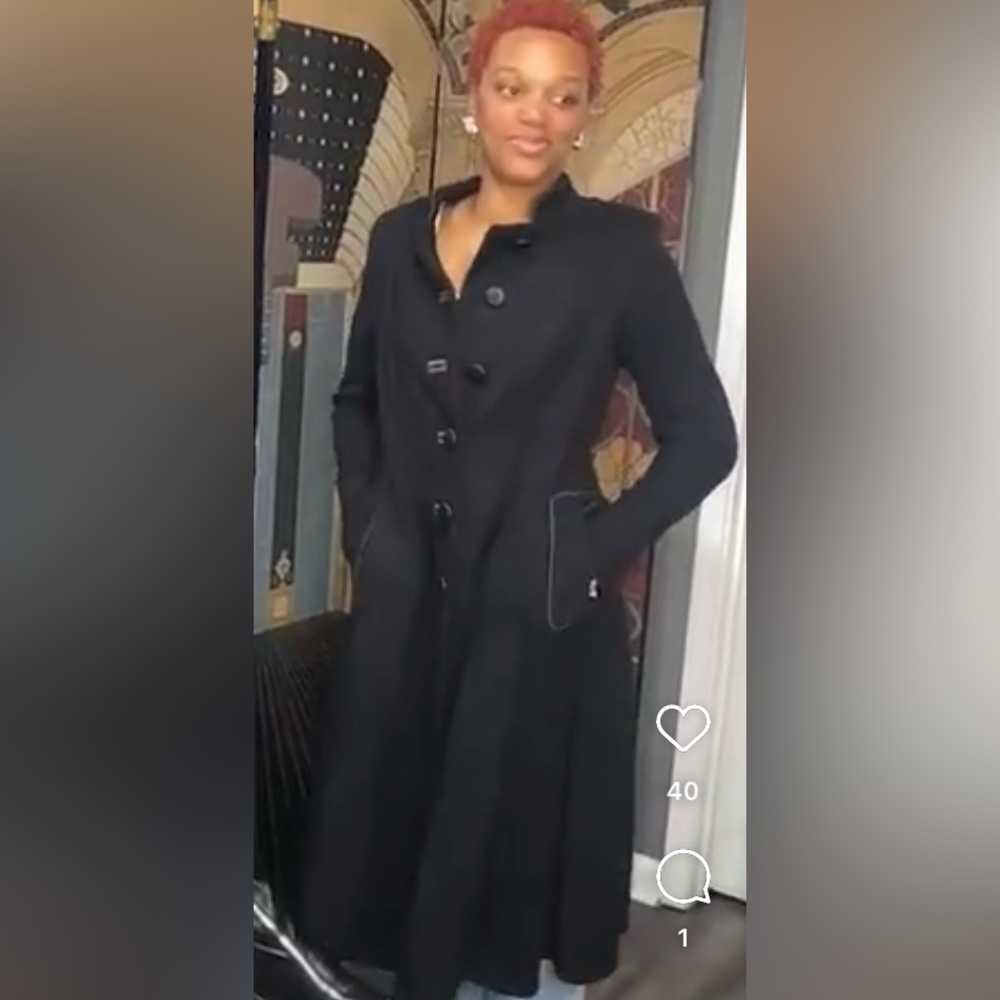 All black smooth feeling coat